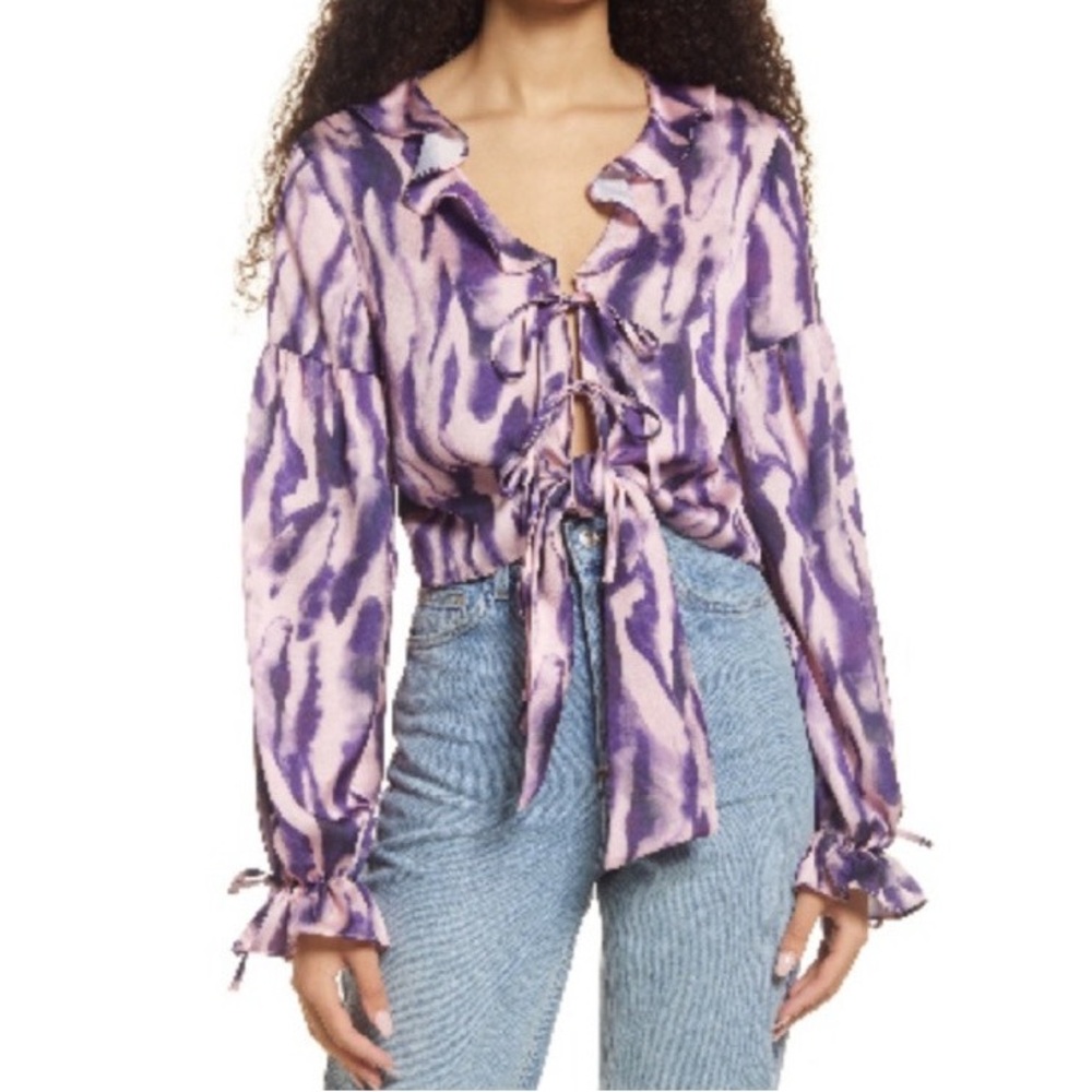 NWT Topshop Satin Blouse- Size 8